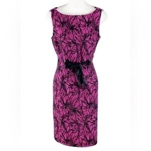 Taylor Pink Sheath Midi Dress Bateau Neckline